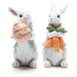 Easter Bunny Decorations Spring Home Decor Bunny Figurines(Easter White Rabbit)